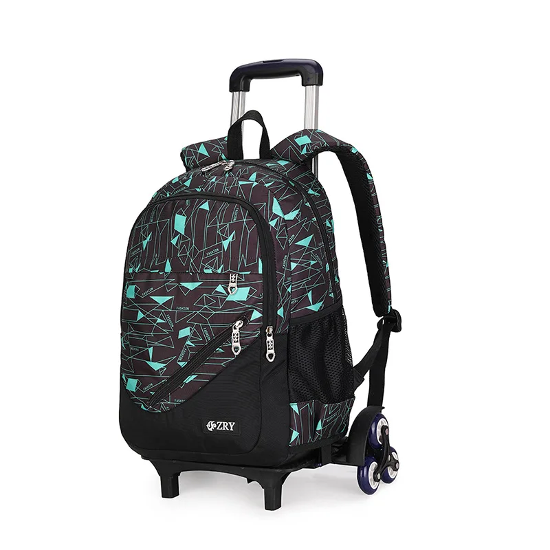 ZIRANYU/детский школьный ранец на колесиках для мальчиков и девочек, сумка для багажа, рюкзак, последние съемные детские школьные сумки, 2/6 колеса, комплект из 3 предметов - Цвет: 912406SB Six rounds