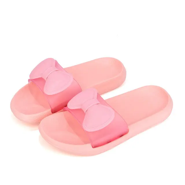 

Women Men Soft Comfortable Shower Bath Slipper Bowknot Design Anti-slip Indoor Home House Sandal Ladies Slippers Shoes