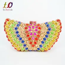 Стильные Роскошные Алмазные Кристальные банкетные сумки с бабочкой для девушек, вечерние золотые клатчи для выпускного вечера, вечерняя сумочка, свадебная сумка для невесты 88234