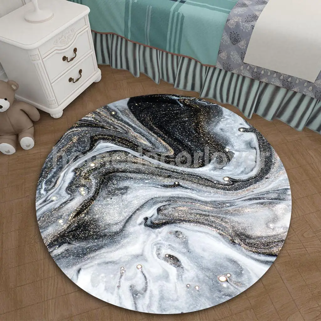 60cm Round 3D Desktop Table Top Countertop Furniture Protection Film Table Sticker PVC Film Decal Murals Cover Film	