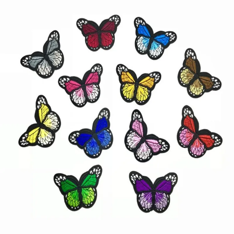 

10Pcs Beautiful Small Butterfly Applique Guipure Patch Embroidery Fabric Stick Sew Cloth Accessory Royal Blue Pink Purple 4*7CM