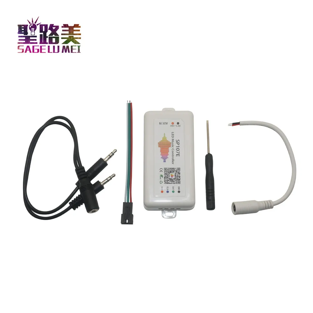 Goedkoop SP107E DC5V 24V Bluetooth Muziek Led Controller Full Color Rgb Spi Controle Door Telefoon App Voor 2812 2811 1903 Led Strip licht Tape