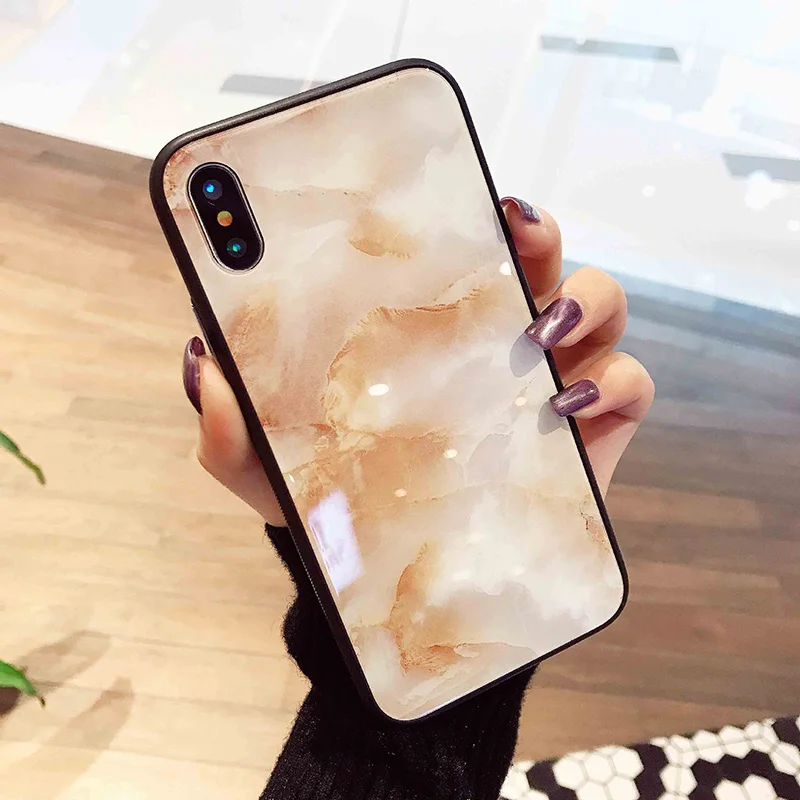 Закаленное Стекло хлопок Мрамор чехол для iPhone X iphone 8 7 6 S Plus ievei Телефонные Чехлы