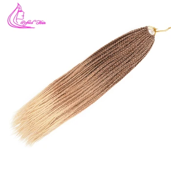 

Refined Black Light Brown Crochet Braids 24Inch Long Ombre Box Synthetic Braiding Hair Extensions African American Braided Hair