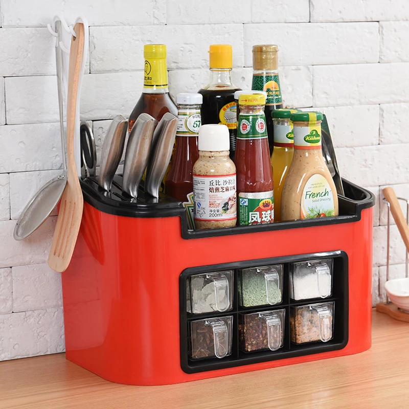  Multi-function kitchen chopsticks seasoning tank storage rack combination tool rack rack Lu42017 - 32911294092