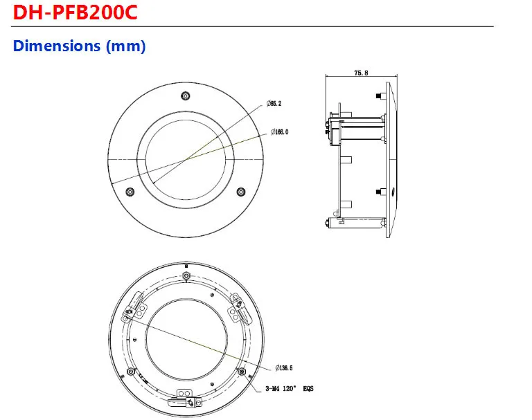 Dahua потолочный кронштейн PFB200C SECC& PC аккуратный и интегрированный дизайн кронштейн камеры cctv для SD22204T-GN SD22404T-GN