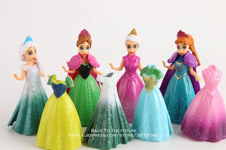 Disney Frozen Princess Anna Elsa change clothes 9cm 12pcs/set Action Figure Anime Figurine Toy model for children gift Disney Frozen Princess Anna Elsa change clothes 9cm 12pcs/set Action Figure Anime Figurine Toy model for children gift