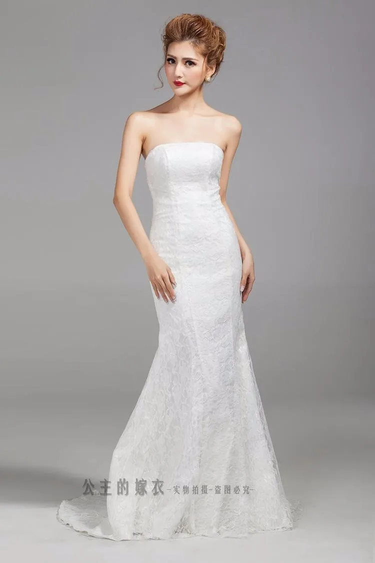 DM-2670Z#Spring summer new long Dresses white and red 2021 tail sexy slim bride violet toast suit wedding dress wholesale cheap red wedding dresses