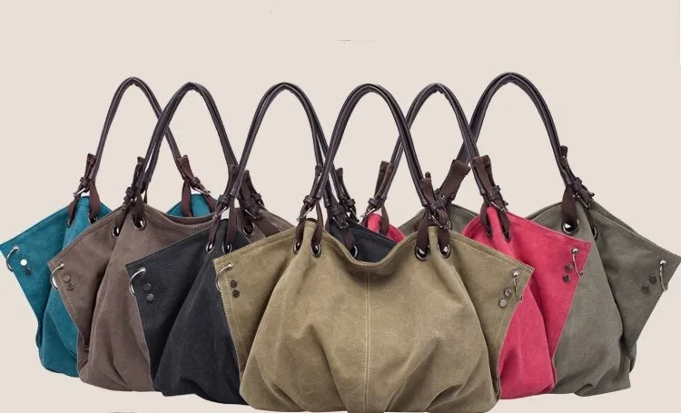 Новое поступление Женская сумка модная повседневная Холщовая Сумка Большая вместительная сумка через плечо много цветов BD866