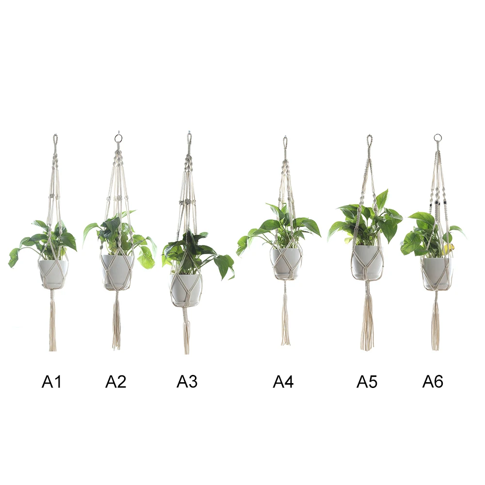 Цветочный горшок растительный держатель винтажный Декор Подвеска для растений из макраме корзина макраме висячая Узловая подъемная веревка украшение для дома, сада