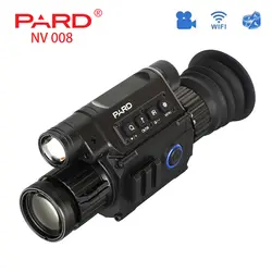 PARD NV008 цифровой ночного видения Riflescopes Встроенный ИК-осветитель Красный лазерный прицел охота тактическое видео день и ночь можно
