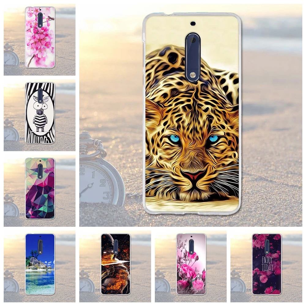 

Luxury Animal Flower Case for Nokia 5 5.2 " Cases Soft Silicone Cover for Nokia 5 Nokia5 5.2 inch Coque Bags For nokia 5 Cover
