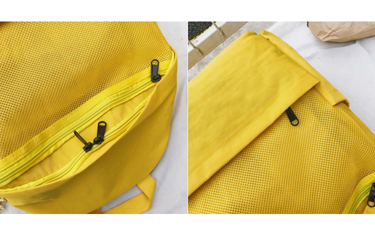 Menghuo Simple Style Net Backpack Women Backpacks for Teenage Girls School Bags Fashion Vintage Solid Leisure Book Bag Mochilas (55)
