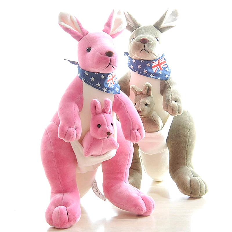 

32cm Lovely Mother And Child Kangaroo Plush Stuffed Doll Plush Toy Birthday Gift For Children