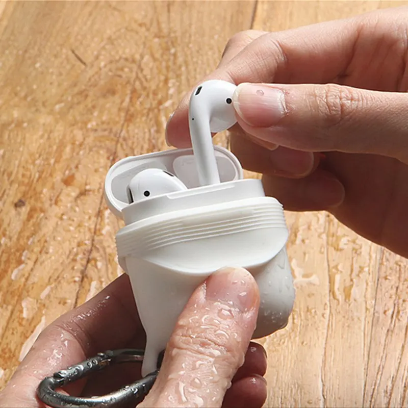 Waterproof Earphone Case For Airpods 2 & 1 Soft Smooth Silicone Bluetooth Wireless Earphone Case For Airpods With Ring Holder