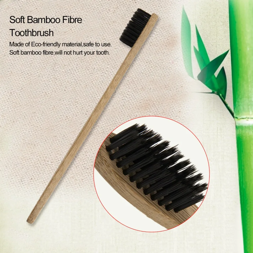 Escova de Bambu Cabo de Madeira de Fibra de Bambu Baixo-carbono para Adultos Lote Environment-friendly Madeira Teethbrush Suave 10 Pçs –