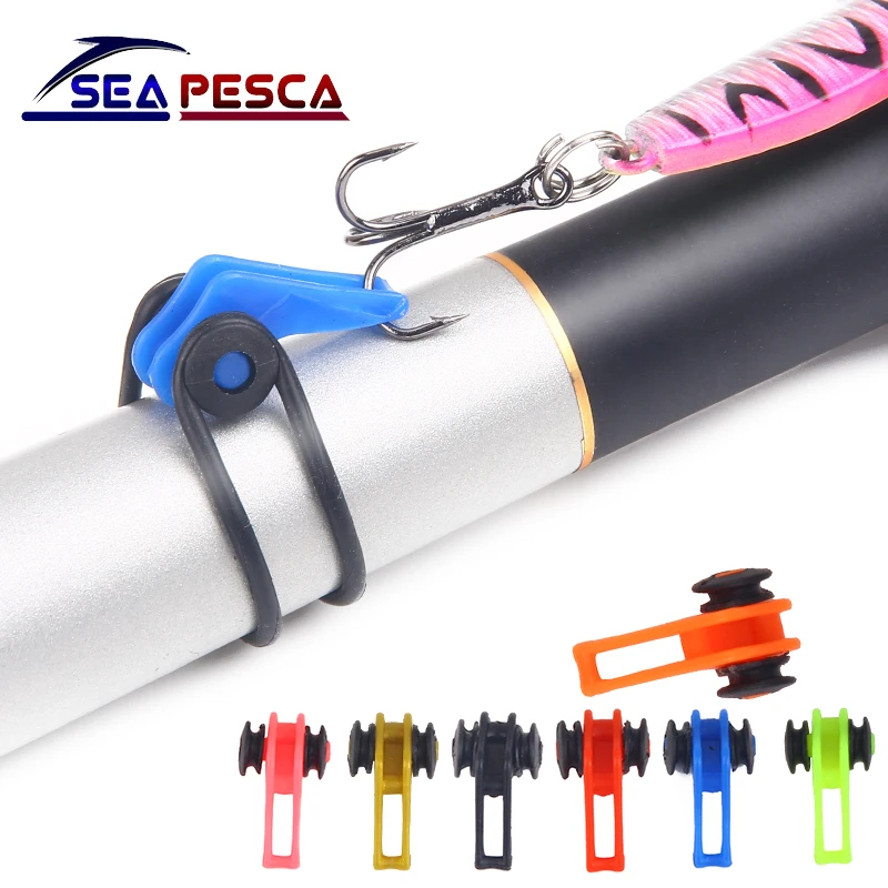 

10Pcs Plastic Fishing Rod Hook Keeper Assist Safety Seat Gadget 1.7cm/0.7g Rubber Band Tackle Instrument Accessories ZB8151