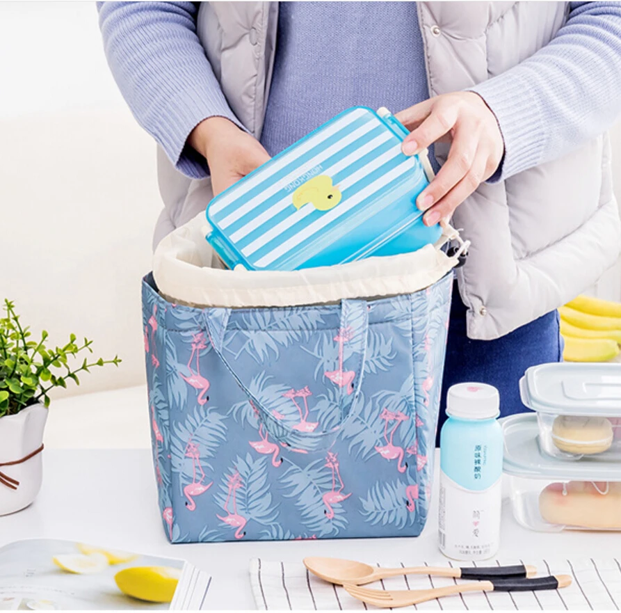 Новые модные Изолированные сумки для обеда с принтом, Термосумка-холодильник для пикника, дорожная коробка для еды, женские сумки для переноски, водонепроницаемая ткань
