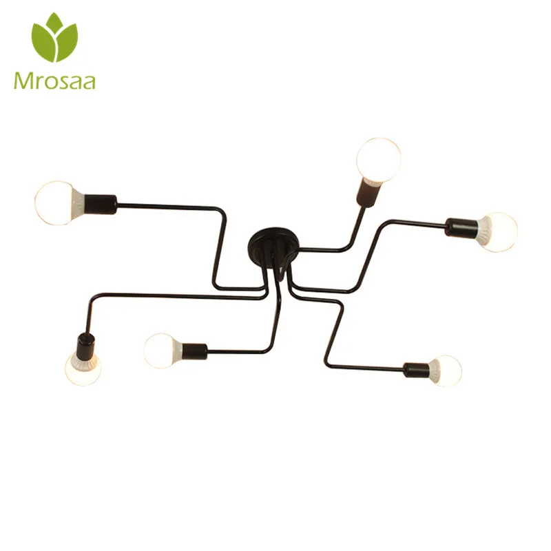 

Ceiling Light 6 Heads Vintage Industrial Lamparas Iron E27 Loft Ceiling Lamp Lighting Fixtures for Bar Coffee Shop Restaurat