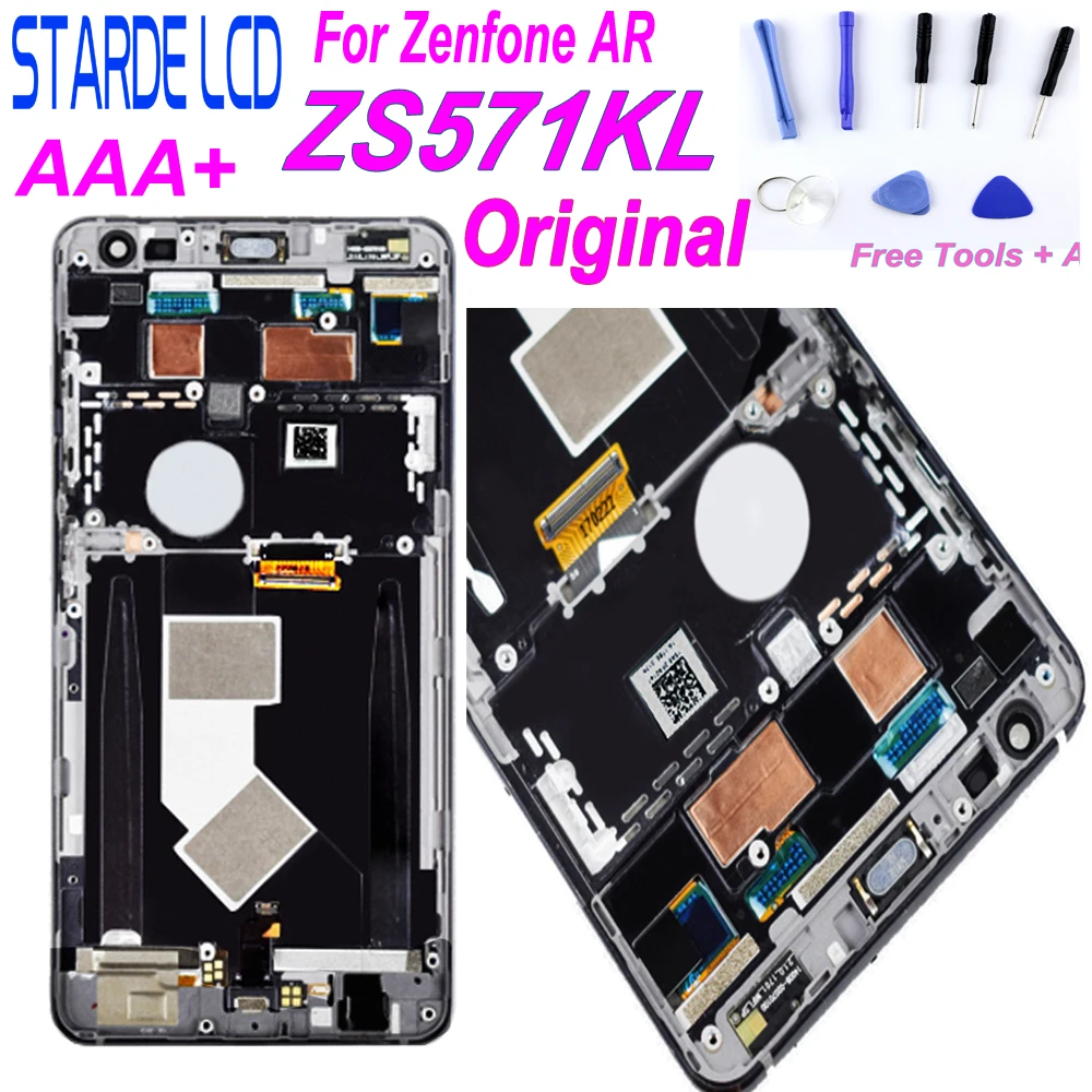 

Original 5.7'' 1440x2560 For ASUS ZS571KL Display For Zenfone AR Screen LCD Display Assembly with Frame Replacement Parts +Tools