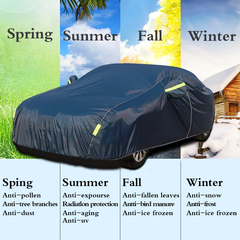 Водонепроницаемый Солнцезащитный УФ Полный автомобильный чехол для защиты от солнца для Honda Civic темно-синий автомобильный отражатель защита от пыли, дождя, снега