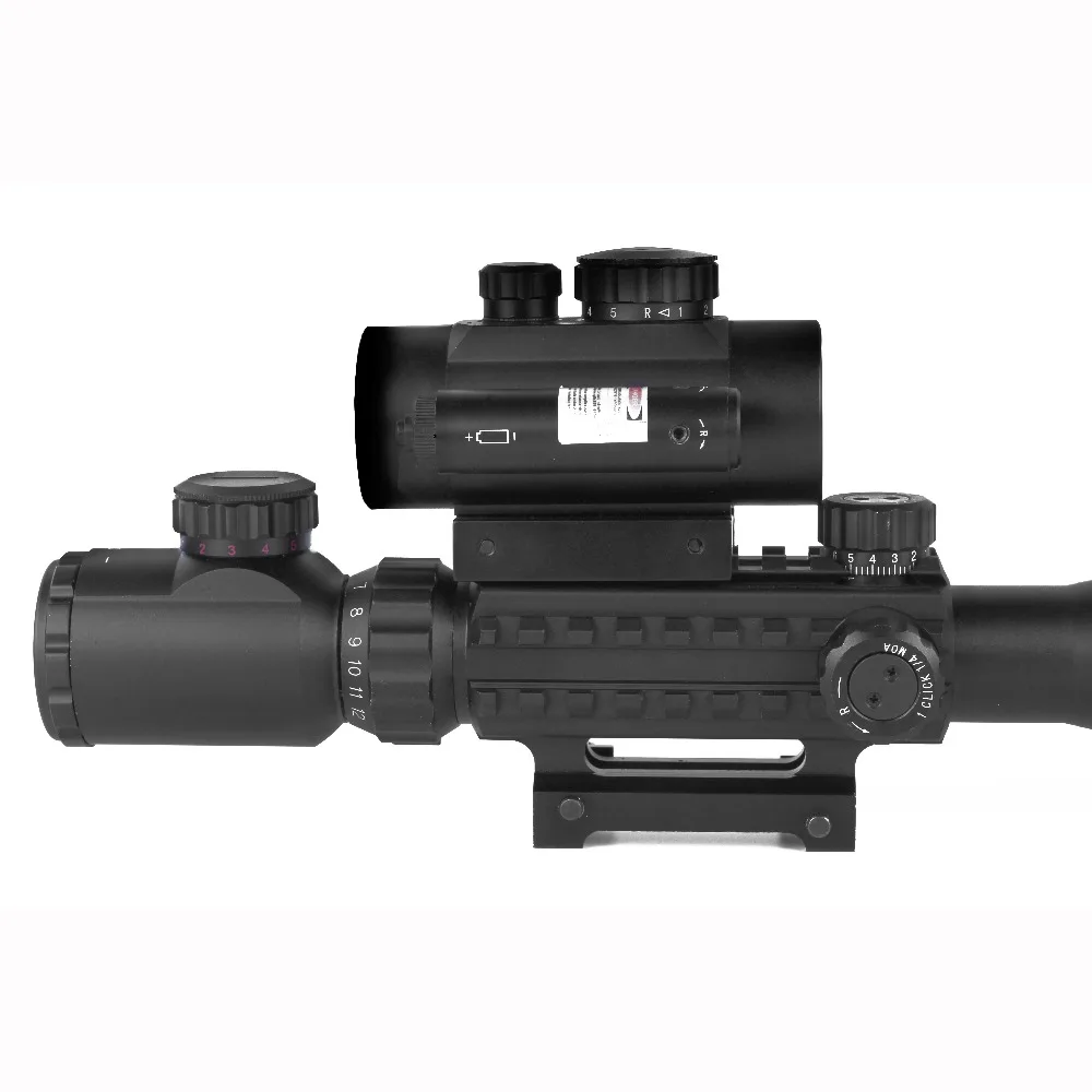 Охотничий прицел 4-12x50EG Tratical Riflescope с 1x40 Red Dot лазерный оптический прицел компактный 3 в 1 комбинированный снайперский Коллиматорный прицел