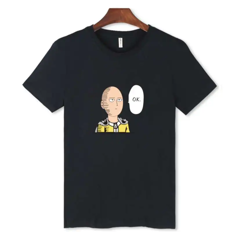 Мужская футболка с коротким рукавом One Punch хлопковая Футболка забавным аниме