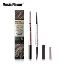 Music Flower, фирменная губная помада, макияж, 4 цвета стереоскопический бровей Pencile Водонепроницаемый татуировки суперпрочная дужка, карандаш для бровей, устойчивый к пятнам