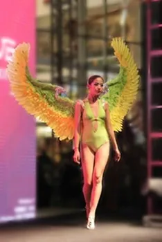 

High Quality Large orange Angel Feather wings Cosplay Event Party Halloween supplies costumes for women 100cm EMS Free shipping