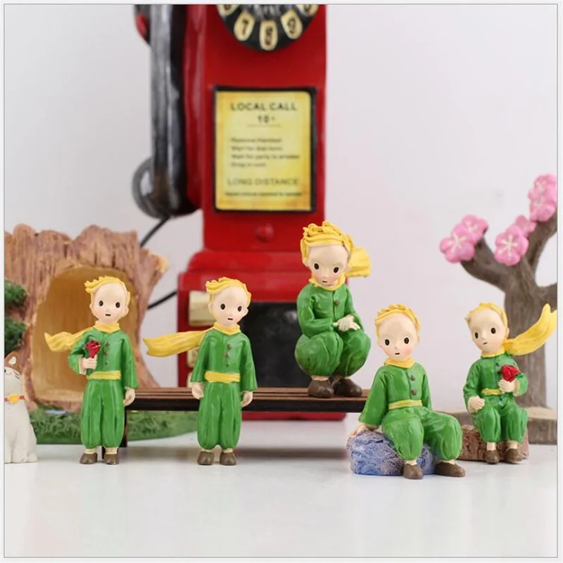 Hot sale 5 styles The little prince Rose Mininatures Figurines resin craft ornaments home decoration Christmas birthday gift