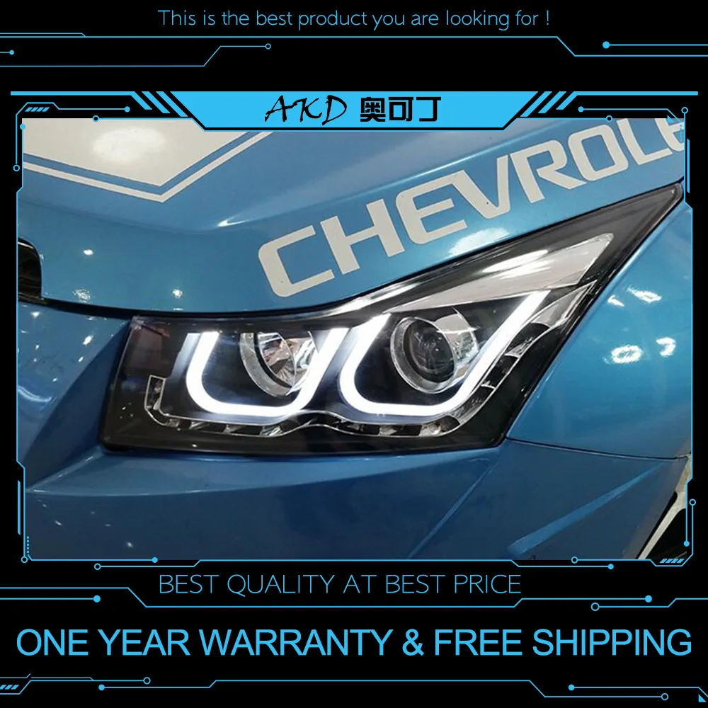 

AKD tuning cars Headlight For Chevrolet Cruze Sedan 2009-2014 Headlights LED DRL Running lights Bi-Xenon Beam Fog angel eyes