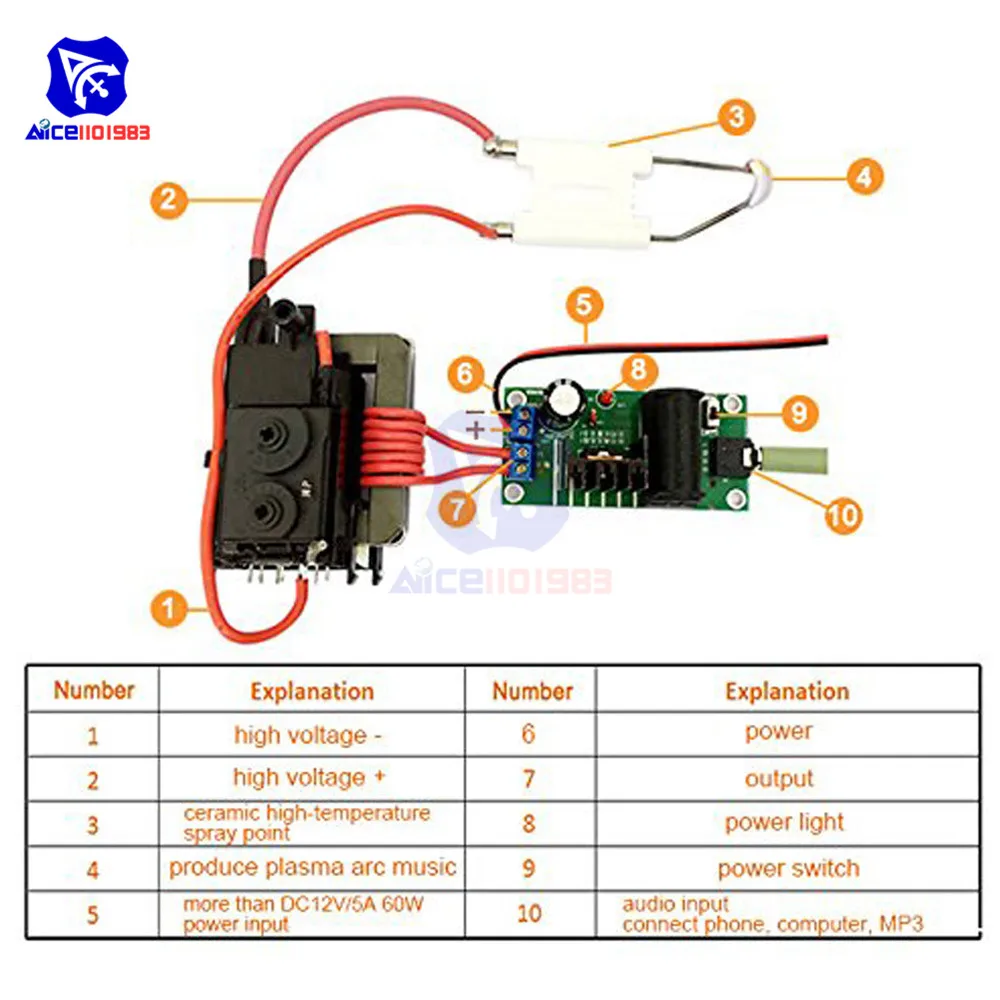 20KV звс катушки Тесла усилитель высокого напряжения генератор драйвер платы модуль DIY Kit катушка зажигания спрей точка