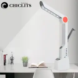 Chiclits светодиодный настольная лампа Портативный Солнечный зарядка через USB защиты глаз настольная свет руки сгибать FM радио Аварийные огни