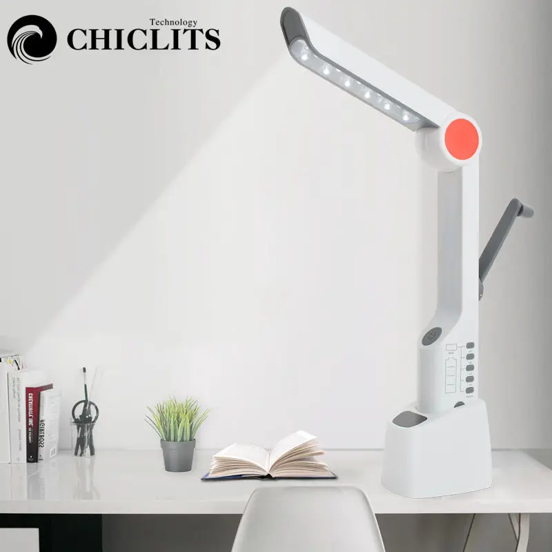 ^*Best Offers CHICLITS LED Table Lamp Portable Solar USB Charging Eye Protection Desk Light Hand Cranking FM Radio Warning Lights Flashlight