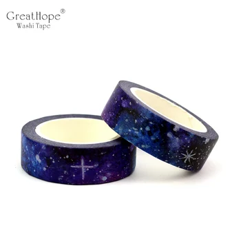 

15mmx10m/pc Creative Dream Starry sky Universe Washi Tape Planet Decor Masking Tapes Great for Crafts Bujo Planner Scrapbooking