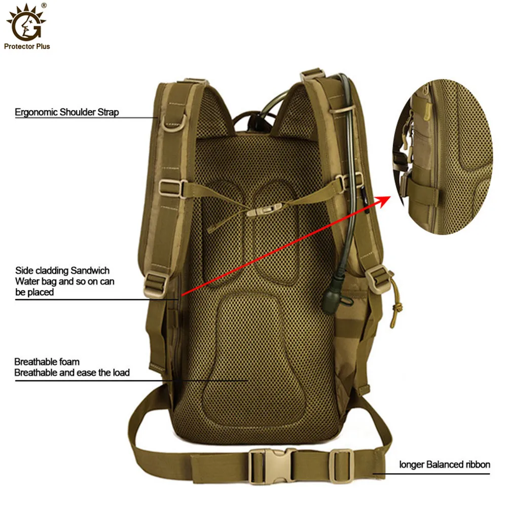 Outdoor Tactical Backpack 900D Waterproof Nylon Army Military Hunting Camping Multi-purpose Molle Hiking Travel Sport Bag 30L