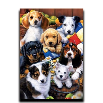 

Diamond Painting Diamond Diy Square Embroidered Diamond Drill Mosaic Glued Cross Stitch Cross Needlework Crafts Dog Story