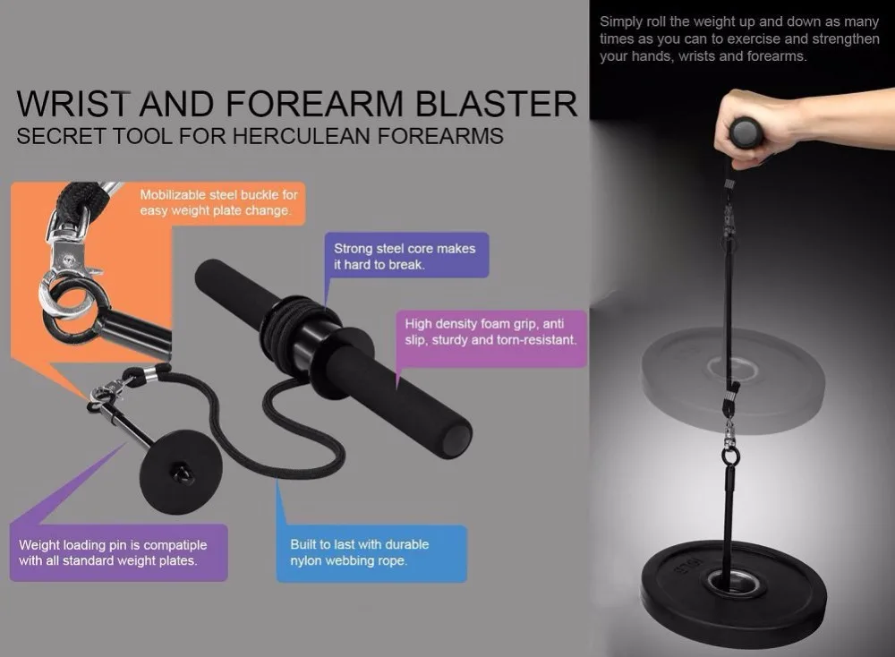 Тренажер для тренажерного зала, фитнеса, предплечья, усилитель, ручной захват, силовой тренажер, тяжелая атлетика, веревка, Утягивающее оборудование