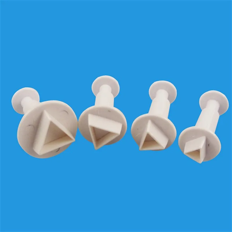 

4Pcs/Set Small Triangle Fondant Cookie Cutter Fondant Cake Print Cutting Mold Biscuits Mold Bakeware Cake Decorating Tools