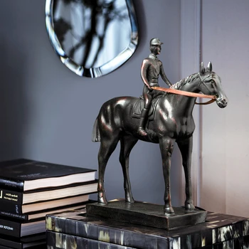 

33Cm Riding Character Statues Knight Art Sculpture Resin Art Craft Home Decoration Accessories Gift
