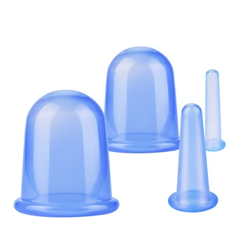 

1 set Vacuum Cupping Cups Silicone Weight Loss Body Massager Anti Cellulite Chinese Cupping Set Face Neck Pump Suction