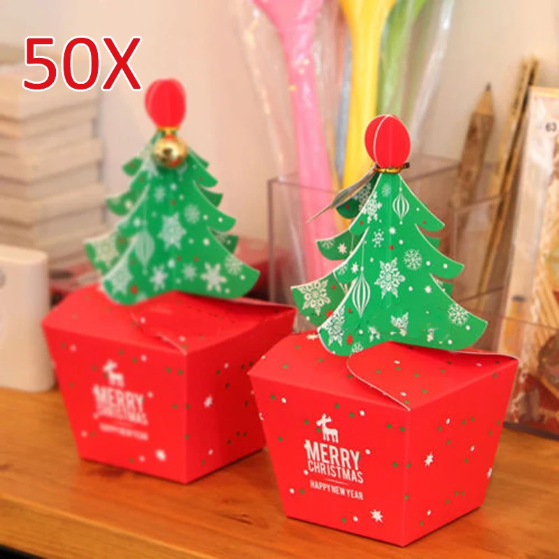 

Merry Christmas Decoration Xmas Tree Bell Paper Boxes Candy Gift Box Christmas Eve Apple Gift Box