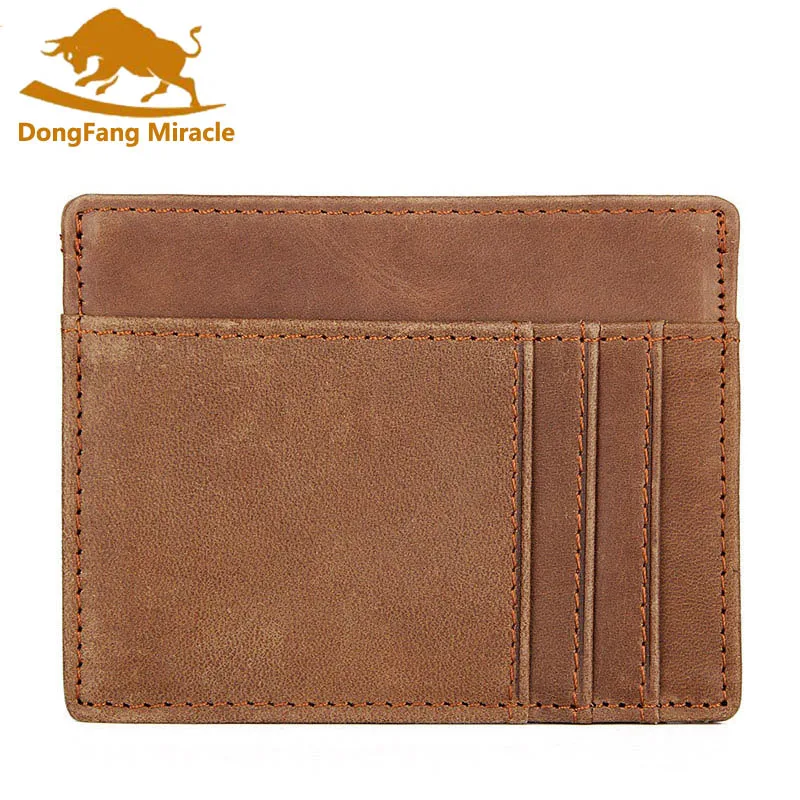 

Genuine Leather Card Holder Men Cow Leather Wallet Women ID Credit Card Wallet Thin Small RFID Card Pack