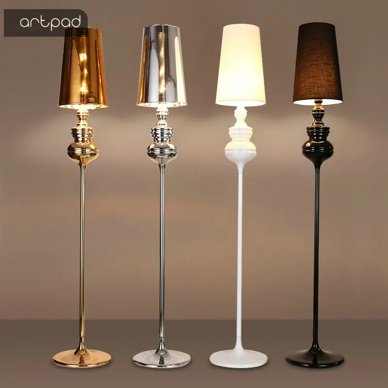 Artpad Modern Simple Metal Led Light Floor With E27 Base foot Switch Floor Lights for Living Room Bedroom Bedside Hotel Study