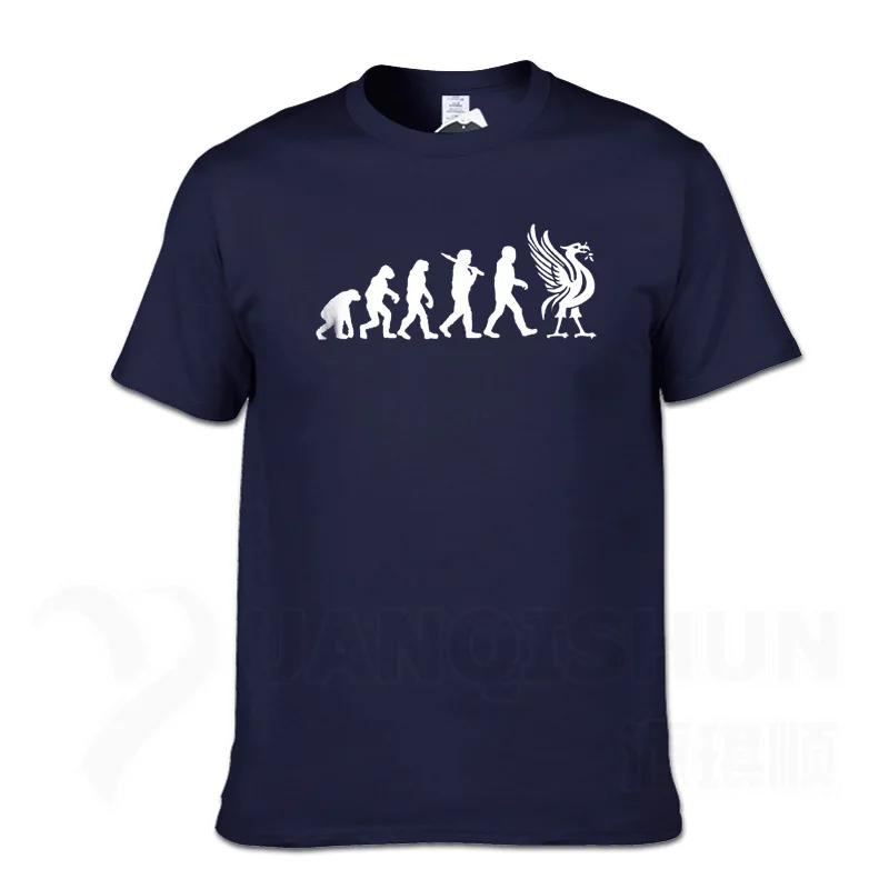 Liverpool Evolution, футболка, печень, птица, забавная футболка, Рождественский подарок на день рождения, 16 цветов, хлопковые футболки, новинка, унисекс, Забавные топы, футболка, 3XL - Цвет: NavyBlue 1