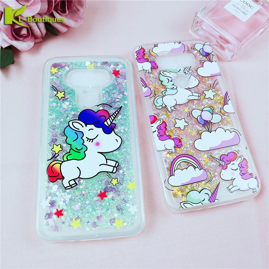 

KL-Boutiques for Funda LG G5 Case for LG G6 Cases Unicorn Liquid Glitter Dynamic Phone Case for LG G5 H868 H830 F700S H845 H850