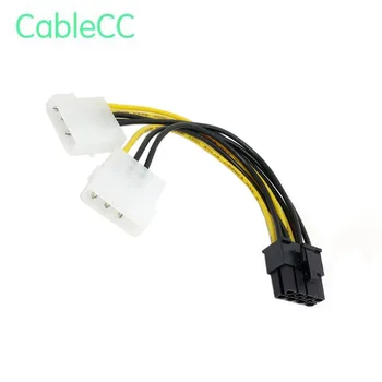 

100pcs Dual Molex 4pin IDE to 8 Pin PCI-E Power Lead Cable for Asus MSI VGA Video Graphic Card