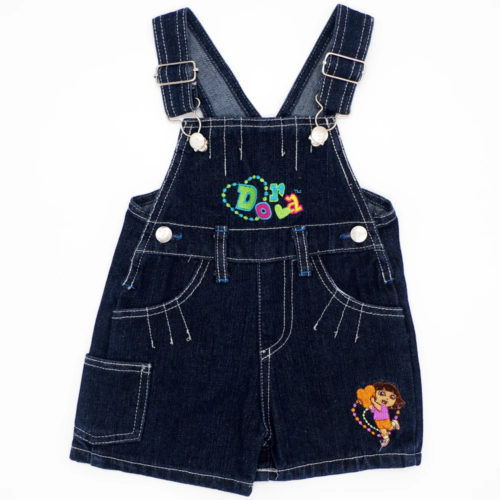 Джинсовый комбинезон для мальчиков и девочек с рисунком|infant jeans|boys denim pantskids pants |
