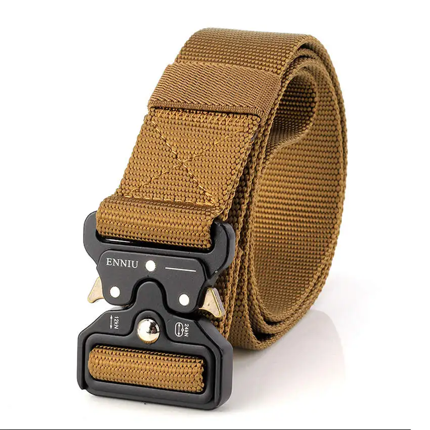 Brown Belt Военный инвентарь армейский ремень мужской Тактический дизайнерский холщовый ремень для джинсов брюки Повседневный эластичный нейлоновый черный ремень длинный поясной ремень - Цвет: Brown Belt