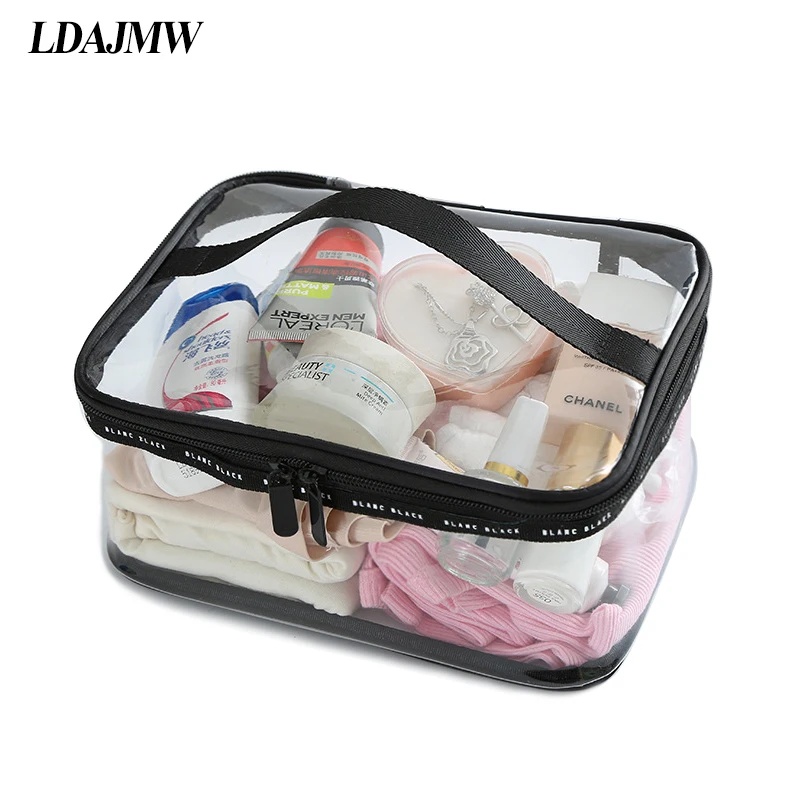  LDAJMW Transparent PVC Travel Storage Bag Men Women Cosmetic Bag Waterproof Toiletry Bag Organizer 